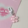 Simulated Jelly Sakura Pendant Keyring Cherry Blossom Translucent Flower Doll Pendant  Car Key