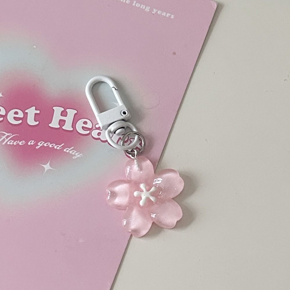 Cherry Blossom Jelly Sakura Pendant Keyring Translucent Flower Doll Pendant  Hanging Accessory