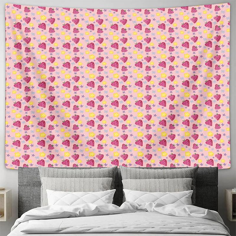unframed Boho Tapestry Aesthetic Room Decor Wall Hanging Floral Pink Backdrop Nature Landscape Dorm Room Decor Wall Art Bedroom