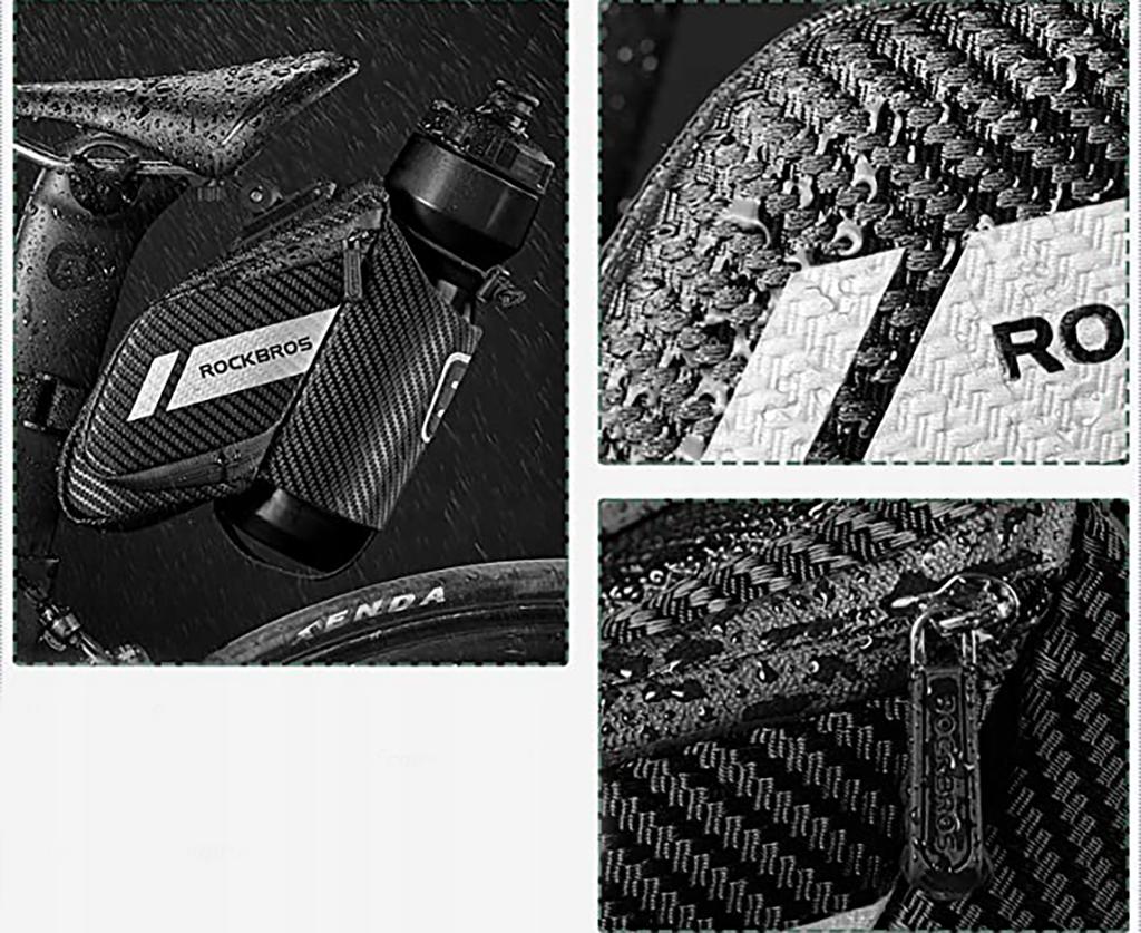 Under-seat bicycle bag with bottle pocket, 15l, black