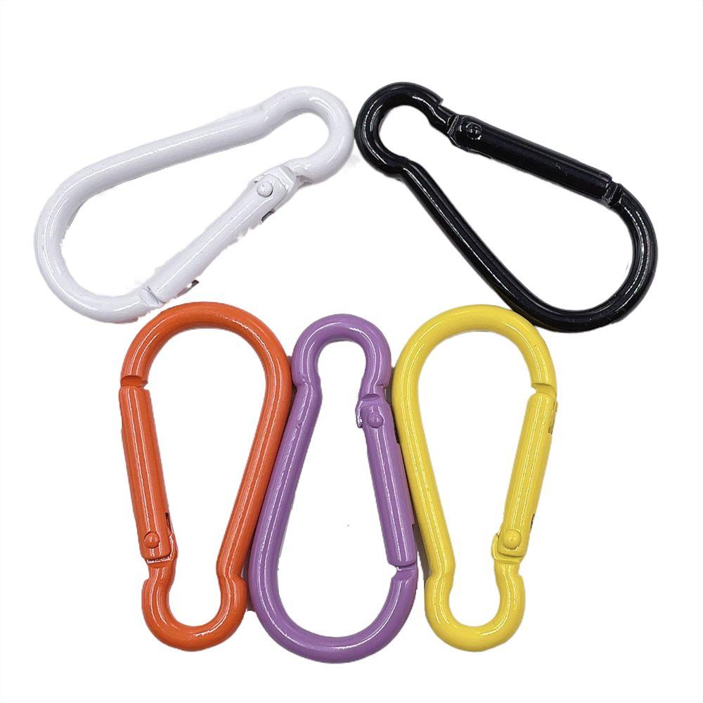 DIY Making Jewelry Safety Buckle Metal Camping Carabiner Hook Key Ring D Carabiner Keychain Clip