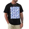 Watercolor Running Horses Pattern Deep Blue TShirt Work Wear Short Sleeve TShirt