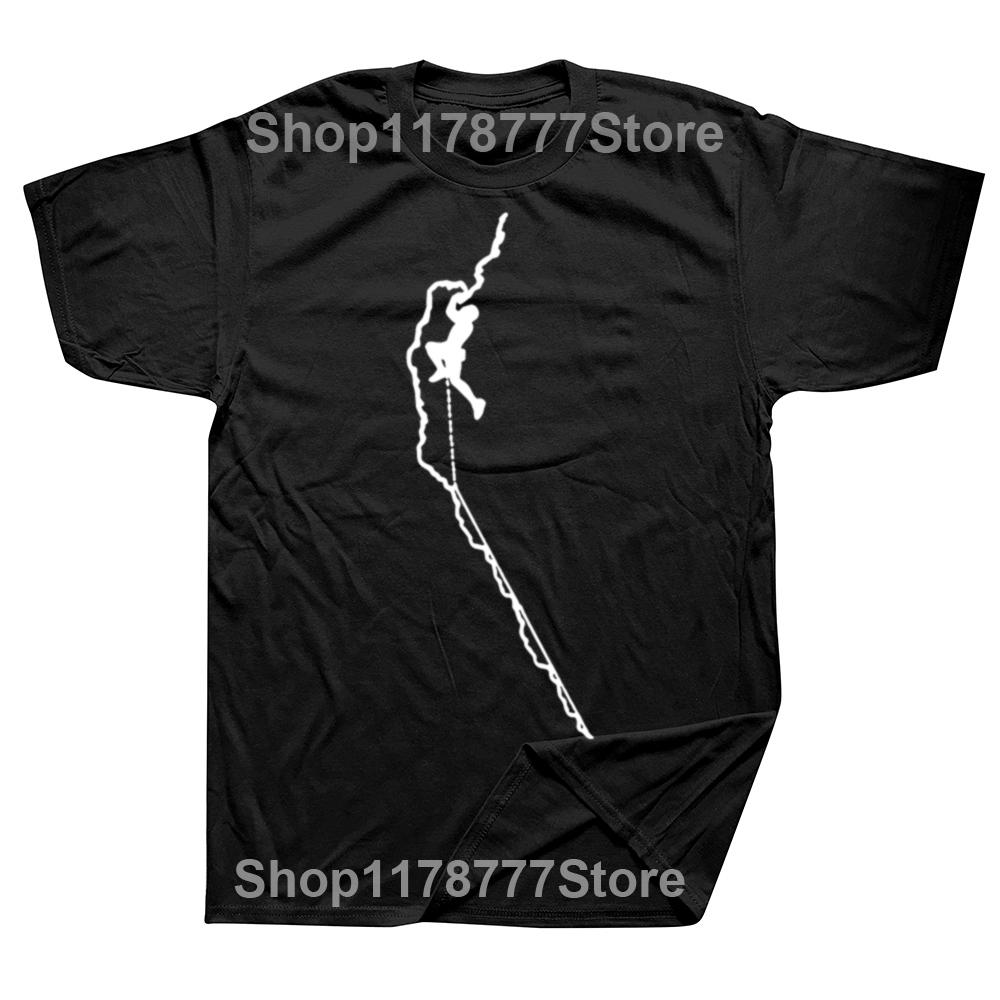 Funny Climb The Mountain IS Calling T Shirts Summer Style Graphic Cotton Streetwear Short Sleeve Climbing Gifts Tshirt Men