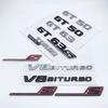 3D ABS Flat Letters GT50 GT53 GT63 GT63S V8 Biturbo 4matic+ ABS Emblem for Mercedes Benz AMG C190 X290 Car Side Trunk Sticker