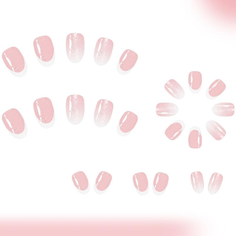 Mandelform Aufklebenagel Falscher Nagel Glitzer Kleber auf Nagel Künstlicher Acrylnagel 24 Stück Aufklebenagel für Frauen und Mädchen