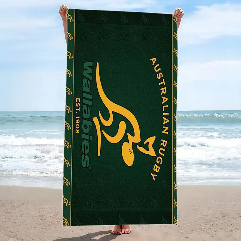 Australian Wallabies Print Beach Towel, Large Soft Quick Dry Towel for Beach Camping Swimming