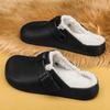 Fashion Winter Men Slippers Keep Warm Men Cotton Shoes with Fur Couple Home Slides Waterproof Flat Casual Shoes Indoor Outdoor Slippers