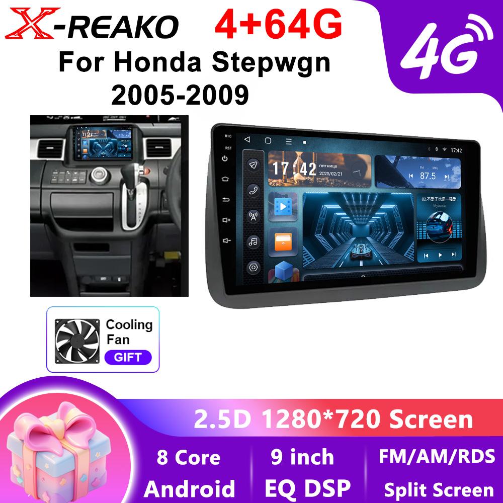 X-REAKO Car Video Player for Honda Stepwgn 2003-2005 GPS Navigation Built-in Dsp Carplay Autoradio Android Head Unit