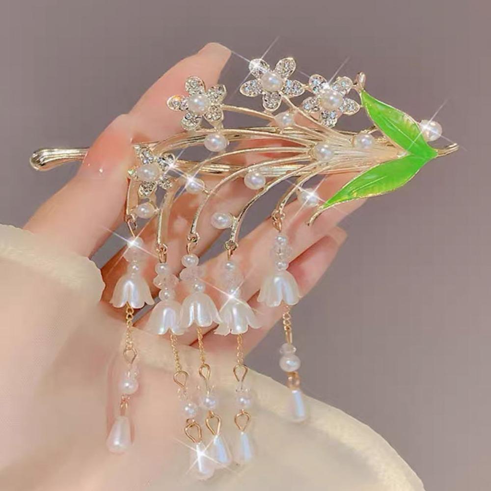 Koreanische Quasten-Haarklammern Exquisite Metall-Blumen-Haarspangen Für Frauen Mädchen Haarschmuck