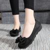 Scarpe da donna a fondo piatto con fiocco punta tonda scollatura bassa traspiranti leggere semplici comode