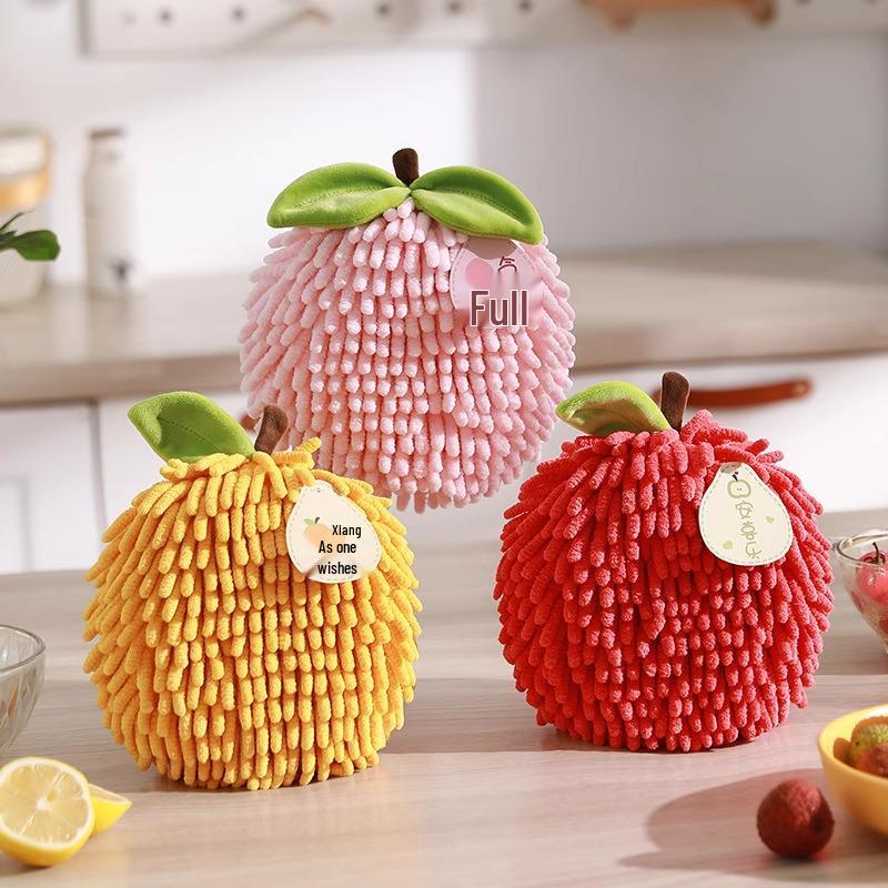 Festive Chenille Fruit Design Quick-Dry Absorbent Hand Towel