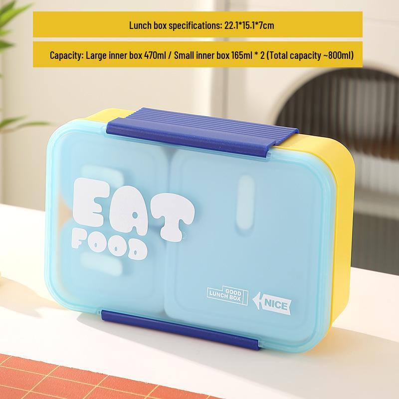 Stylish Multi-Color Compartment Bento Lunch Box, Microwave Safe for Office & Student Use