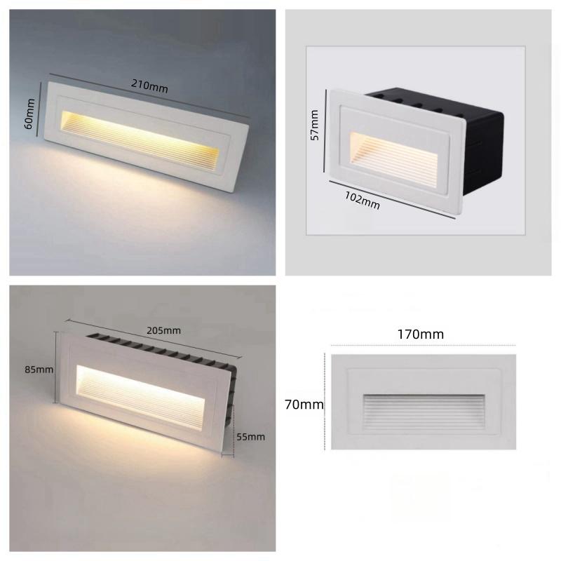 LED IP65 Waterproof Stairs Step Light Outdoor Wall Lamp Corner Garden Street Footlight  Recessed for Porch Yard Balcony 220V
