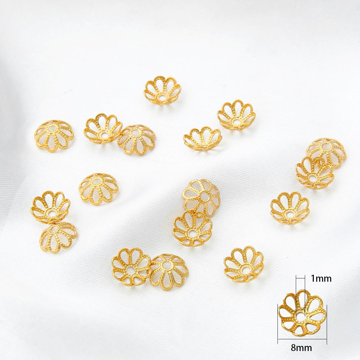 

10 шт 18-каратное золото медь сосуд цветок подвески для DIY ожерелье браслет ювелирных изделий ремесло 6mm золотой