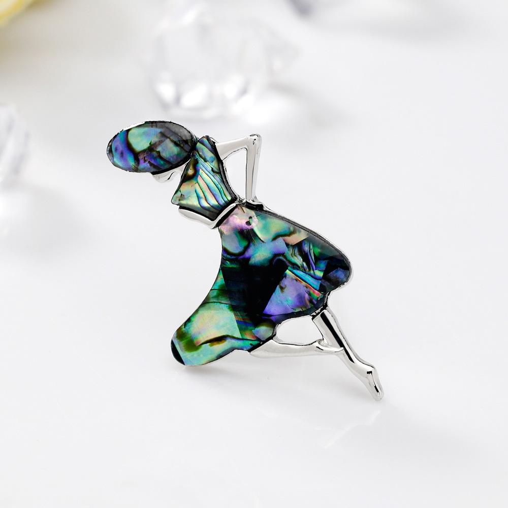 Brooch Versatile Shell Material Personality Dancing Female Corsage