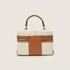 Trend Design Women's Small Square Box Bag  Fashion Canvas Patchwork Leather Double Zipper Crossbody Single Bag High Quality