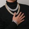 Exklusive Herren Cuban Chain 18K Gold-Plated mit Zirkonia - Kupferkörper Auf Lager Modeschmuck