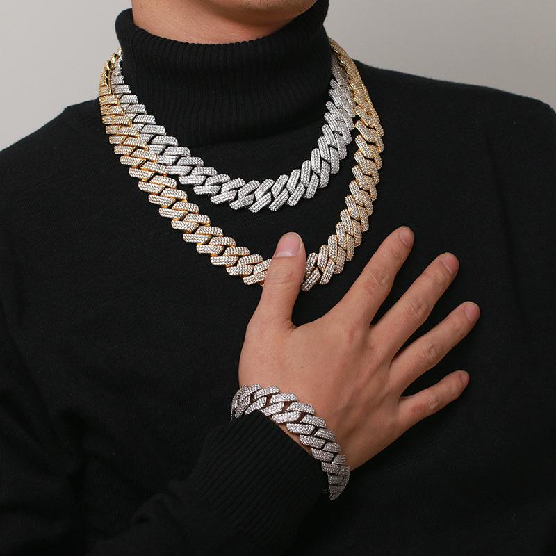 Exklusive Herren Cuban Chain 18K Gold-Plated mit Zirkonia - Kupferkörper Auf Lager Modeschmuck
