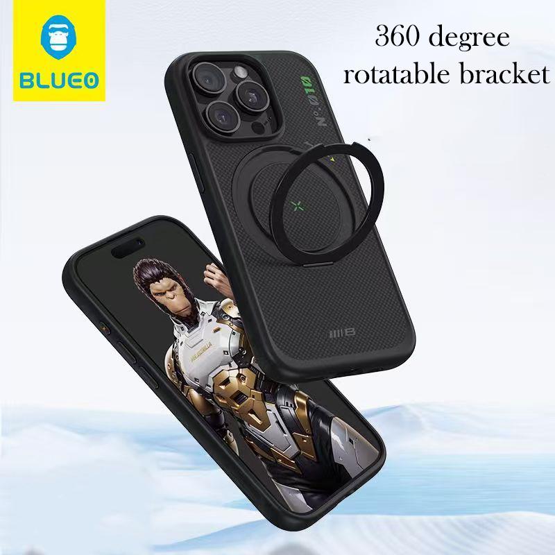 Blueo Magnetic Case For iPhone 16 Pro Max Carbon Fibre Wireless Charging Back Cover Case for IPHONE 16 PRO MAX