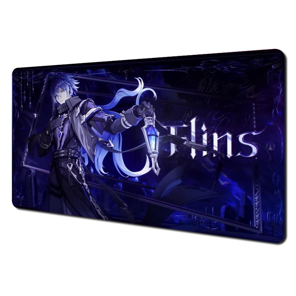 Anime Flins Mouse Pad Large NonSlip Gaming Desk Mat Laptop Keyboard Tray Office Pc Genshin Impact Ergonomic Black