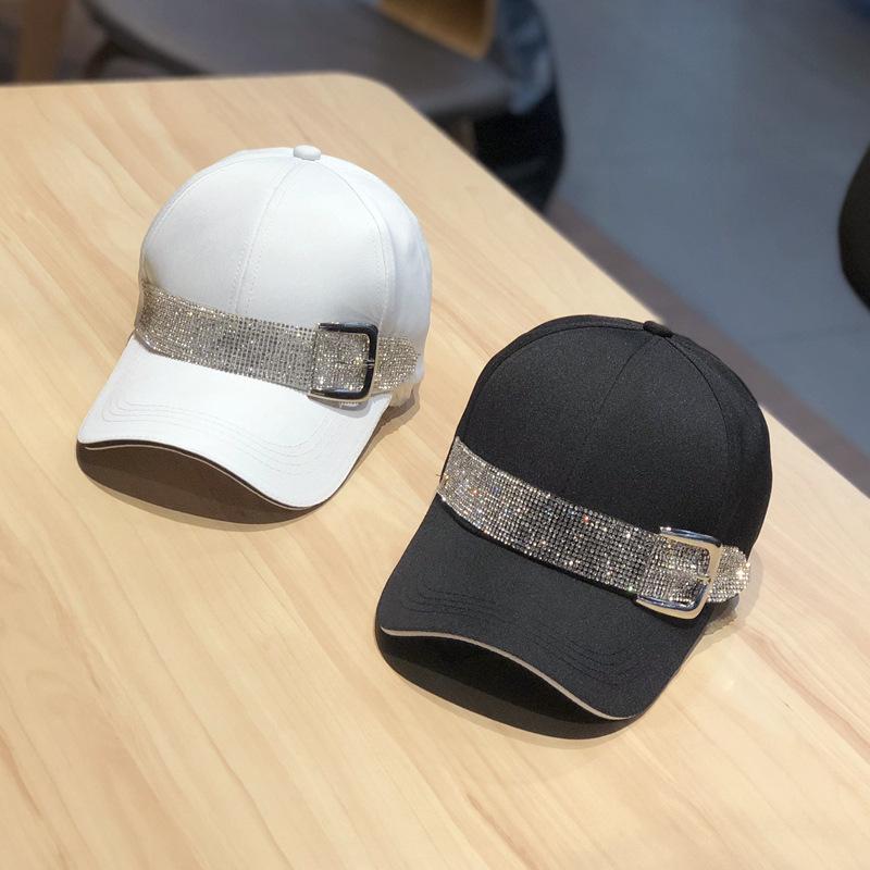 Fashionable Casual Rhinestone Baseball Cap For Women, Korean Version, Spring And Summer Outdoor Sunshade Duckbill Cap