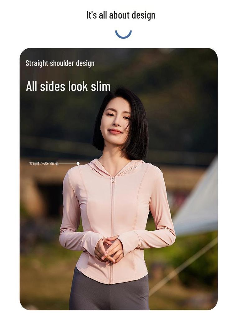 Women's Summer Slimming Outdoor Yoga Sunscreen Jacket - Breathable 2025 Ice Silk UV Protection Coat