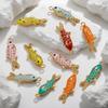 Yori Colored Oil Dripping Carp DIY Pendant Stainless Steel Jewelry Accessories Pendant Necklace Bracelet Accessories