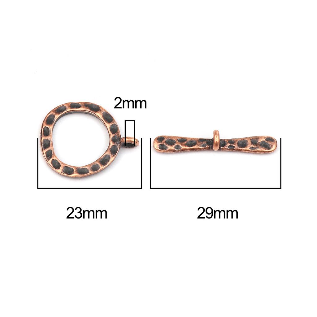 10 Sets OT Toggle-Verschlüsse Verbinder Kreisring Antik-Kupfer Kreisring Für DIY Handgemacht Halskette Schmuckzubehör