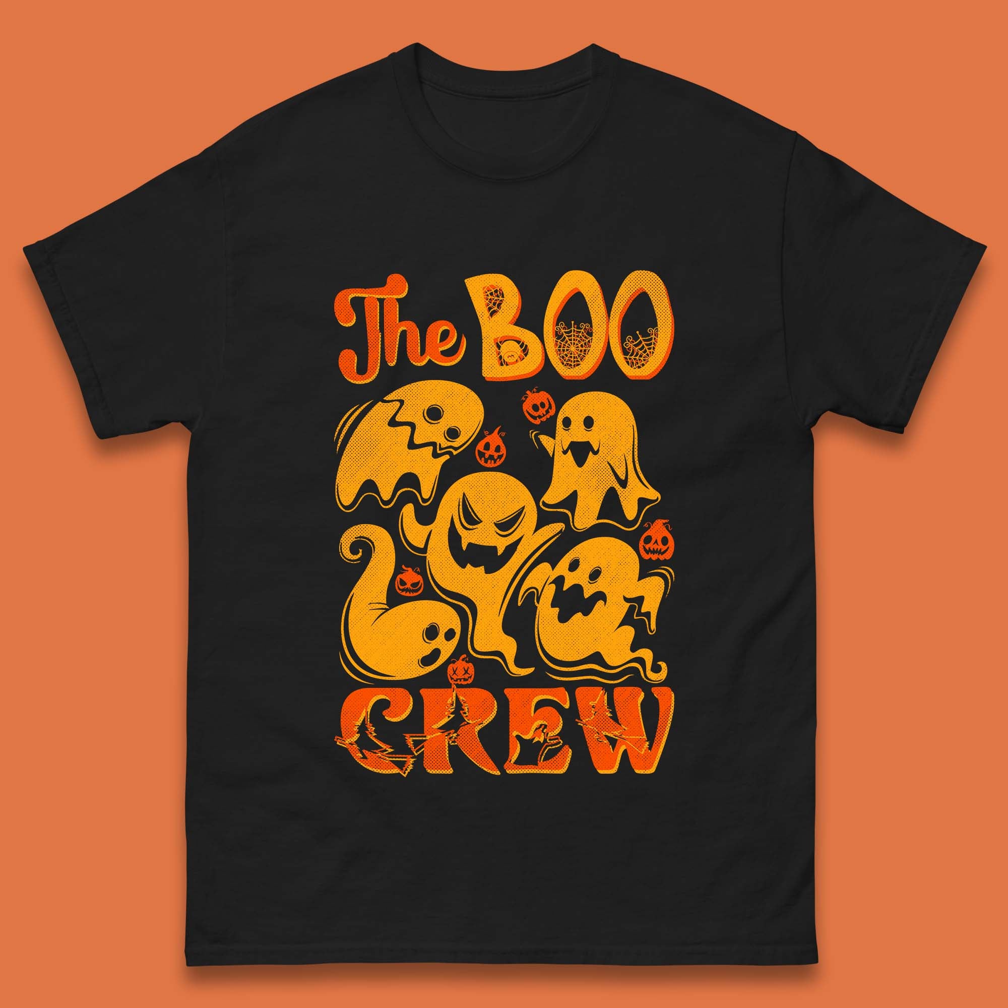 The Boo Crew Halloween Horror Scary Boo Ghost Squad Spooky Vibes Mens Tee Top 2XL