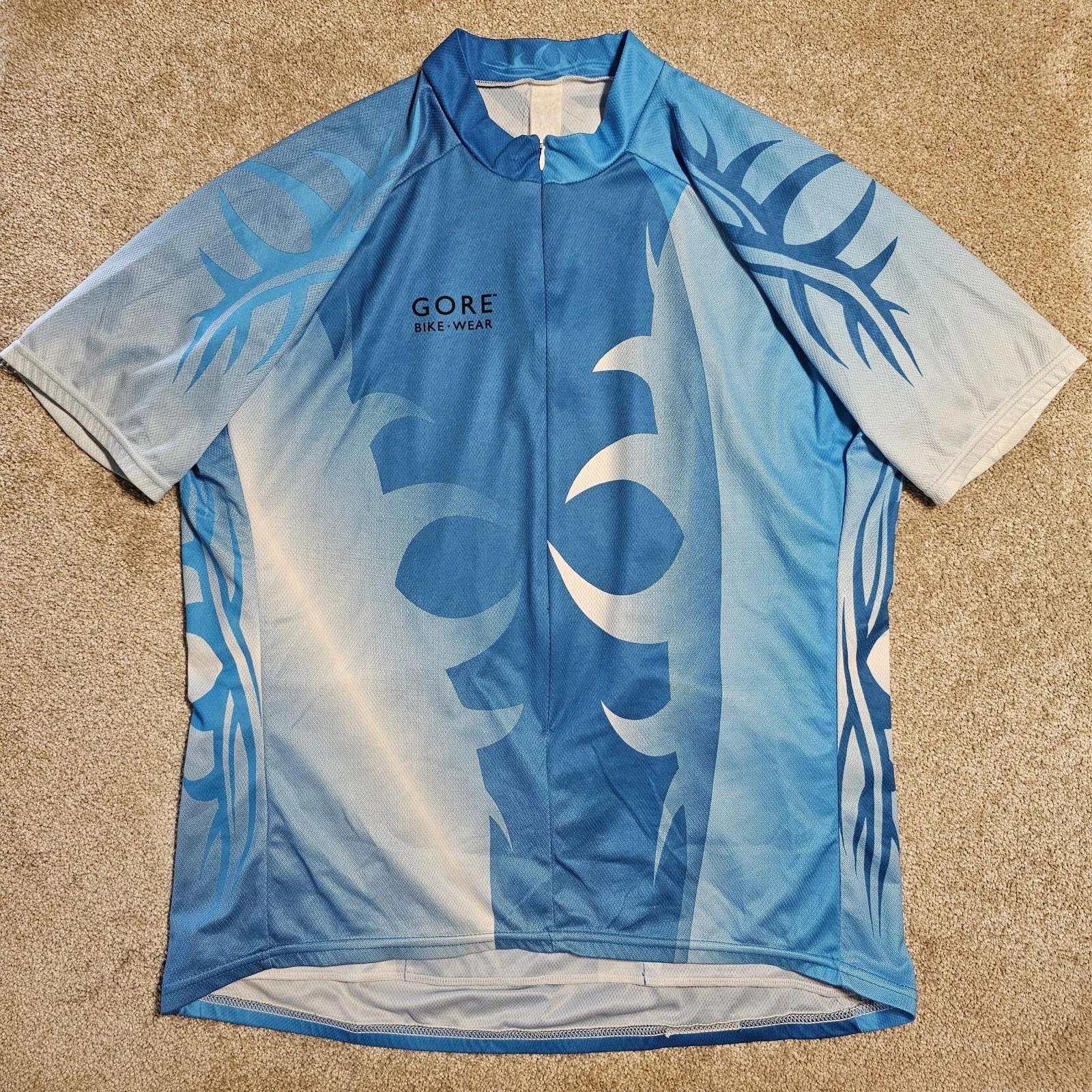 

Vintage 90s Y2k Gore Bike Wear Goretex Mens 2XL Cycling Jersery Tribal Blue Wind L