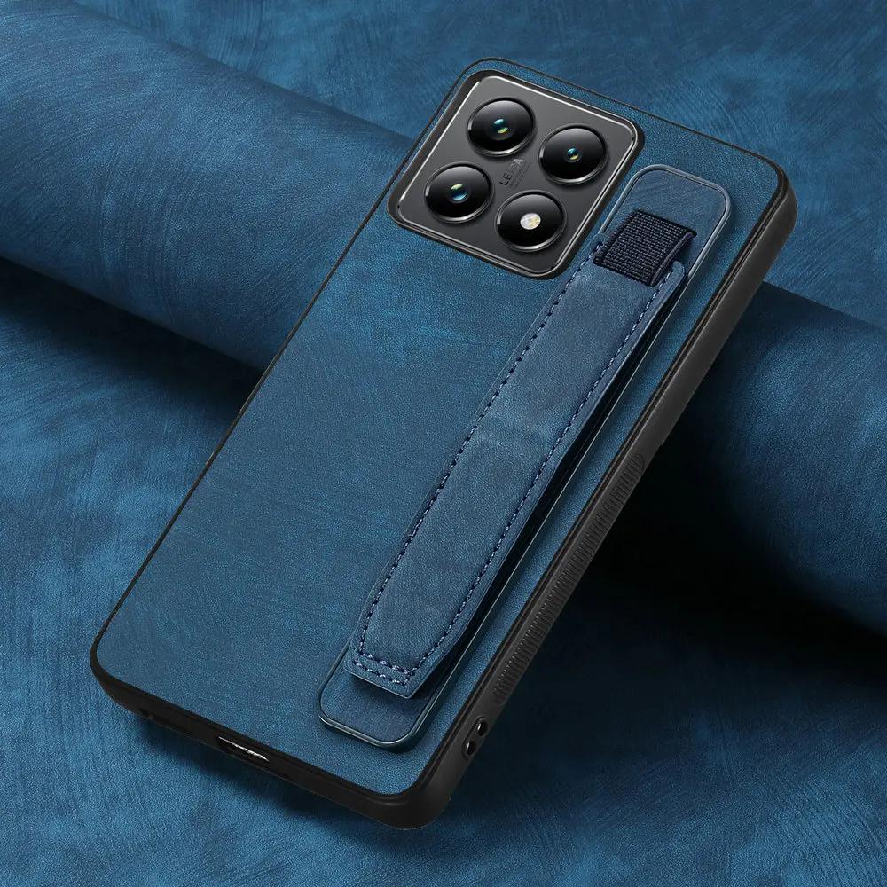

Чехол-держатель для браслета для Xiaomi 14T Pro 14 T 14pro Ретро Матовый ПУ Кожа Силиконовый Чехол с подставкой для Xiaomi Mi 14Tpro Xiaomi 14T 5G