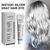 Silver Gray Hair Dye Cream, Unisex Silver Hair Dye Long-lasting Non-Damage Color Cream for Women and Men Less