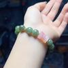 Hetian Jade Double Lotus Bead Bracelet - Simple, Versatile, Exquisite Unisex Design