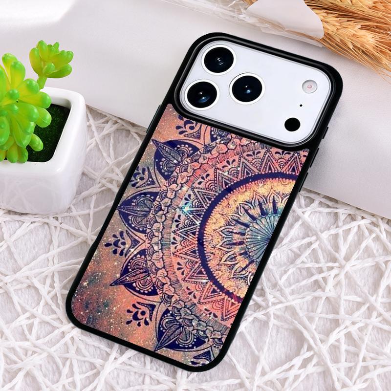 Bohemian Tie Dye Hippie Mandala Phone Case for iPhone 17 Air 16 15 11 12 14 13 Pro Max Shockproof Cover