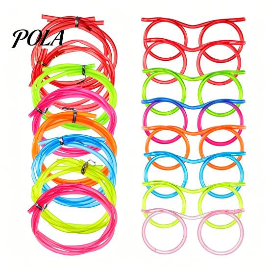 Paille en Plastique Flexible Lunettes Rigolotes Paille, Tube à Boire Lunettes Créatives pour Fêtes, Flexible Jus Soda Thé au Lait, Cadeau Gag Original Enfants