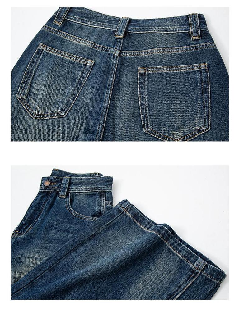 High-Waisted Wide-Leg Women's Jeans - 2026 Spring Retro Korean Style Collection