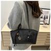Women's Vintage Faux Leather Tote Bag, Large Capacity Office Shoulder Handbag, Soft Zipper Closure Work Bag