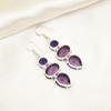 Amethyst Earrings Gemstone Jewelry, 925 Solid Sterling Silver Earrings, Gift For Women Handmade Earrings