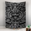 Tapestry Aztec Sun Stone Calendar Ancient Mayan Relief Poster Wall Art for Living Room