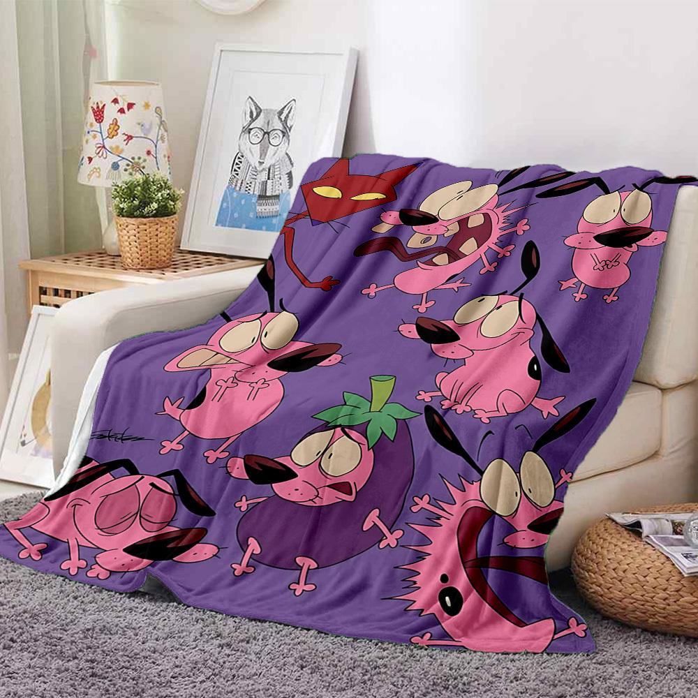 

1pc Courage the Cowardly Dog Flannel Throw Blanket Lightweight Soft Warm All Season Blanket for Sofa, Bed, Travel,L1029024 80x120cm