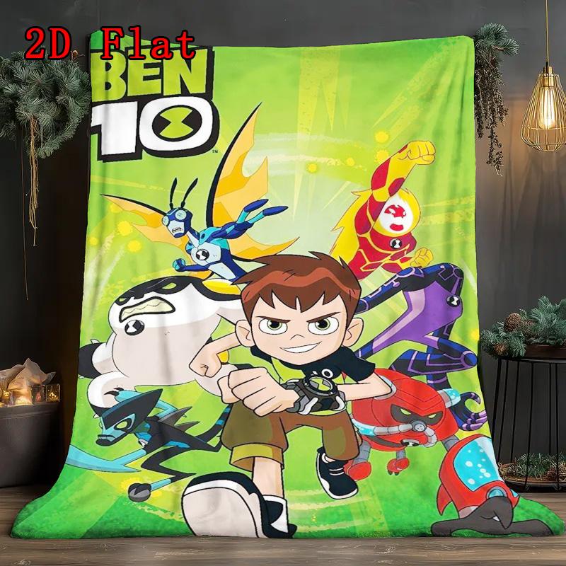 Ben10 2D Flat Pattern Flannel Blanket High quality All Seasons Warmth and Comfort Perfect for Christmas Gifts.NMT0928024