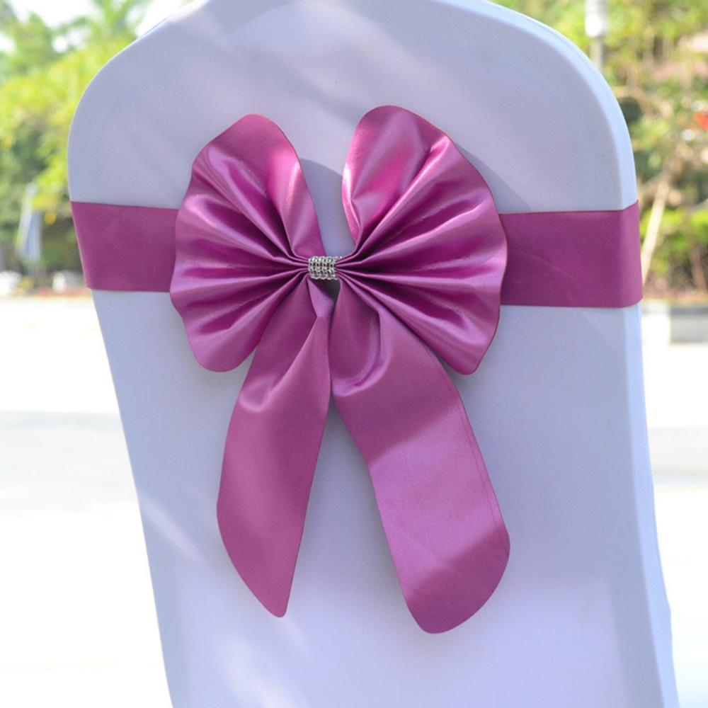 New Sashes Elastic Bow Tie Ready Made Chair Sashes Band For Wedding Party Hotel Banquet Event Decoration
