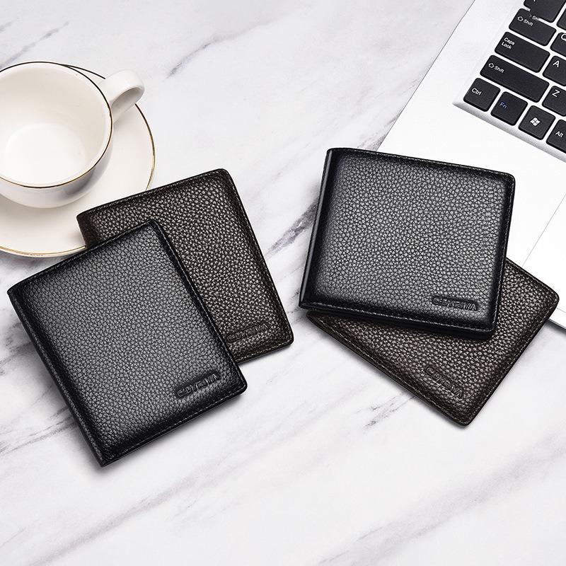 Leather Wallet Men's Short New Thin Change Wallet Card Bag Simple First-layer Cowhide Wallet