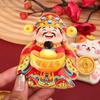 Rotatable New Year Magnetic Sticker God of Wealth Cartoon 3D Refrigerator Magnets Thickened Festive