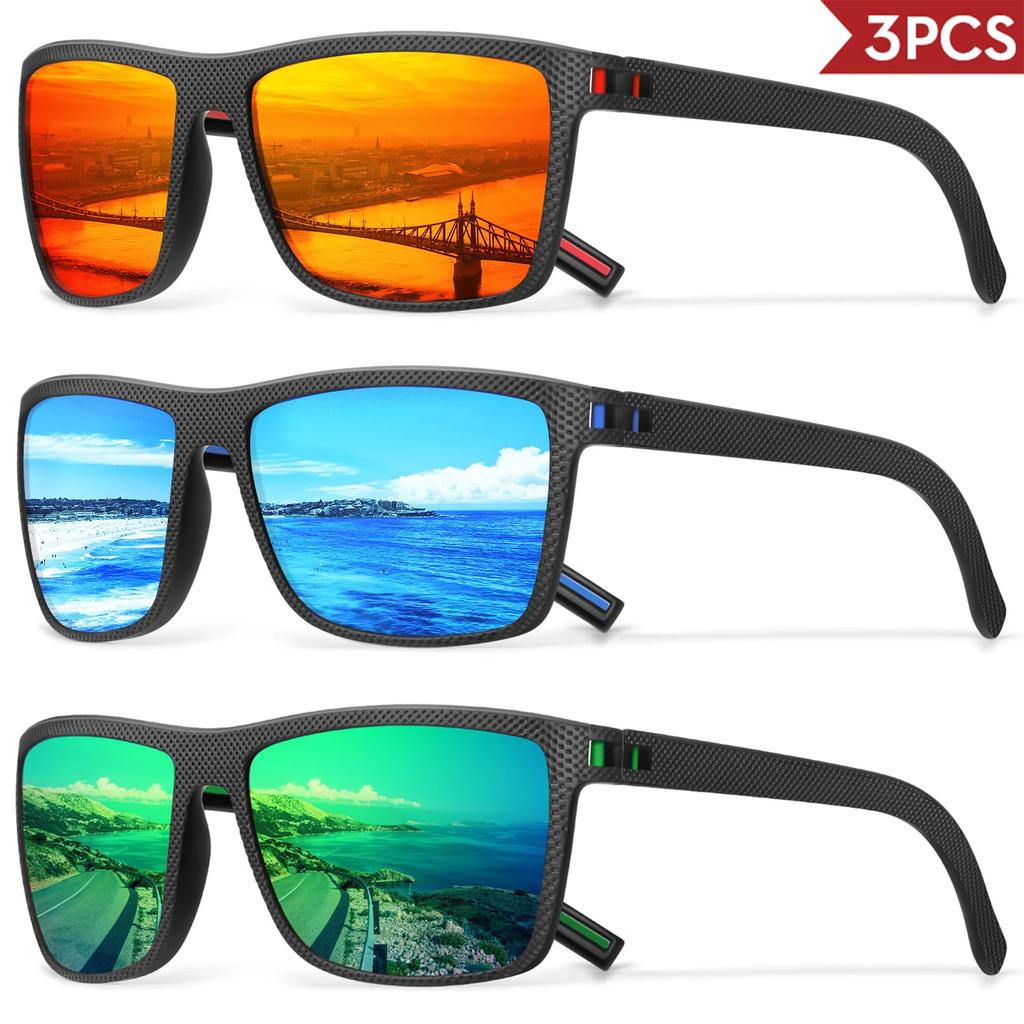 3/4 Pack Sunglasses Men Sun Glasses For Women Men Trendy Retro Mirror Lens For Driving Fishing Uv400 Protection