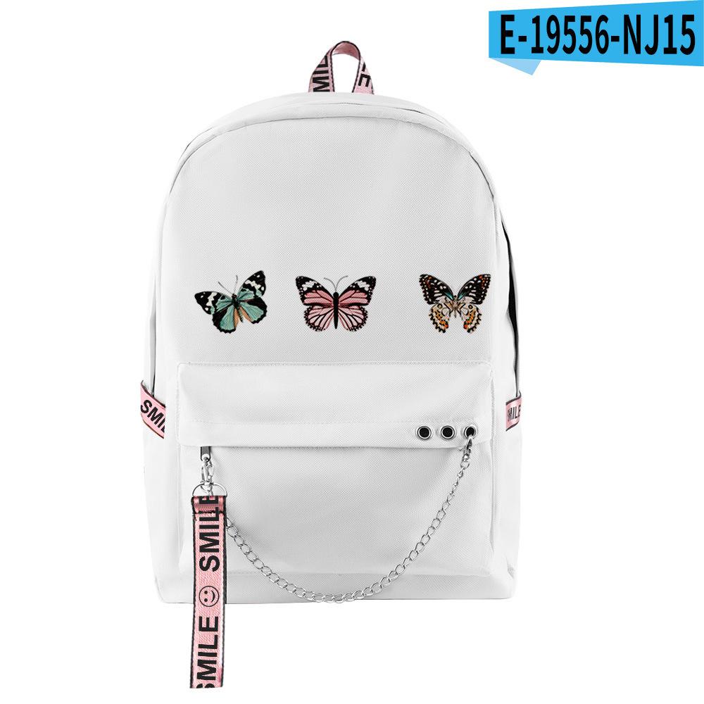 Cartoon Youthful School Bags Unisex Funny Butterfly Travel Bags 3D Print Oxford Waterproof Notebook Shoulder Backpacks