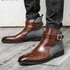 Herren Retro Leder Chelsea Stiefeletten - Modische High-Top Martin Style, Große Größen Verfügbar