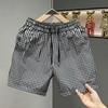 Men's Plaid Casual Shorts, Elastic Waist Drawstring Summer Lightweight Beach Shorts (M-5XL)