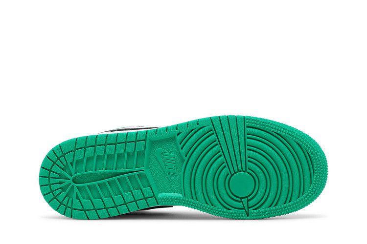 Jordan 1 Low White Lucky Green Tumbled Leather (GS) Sneakers