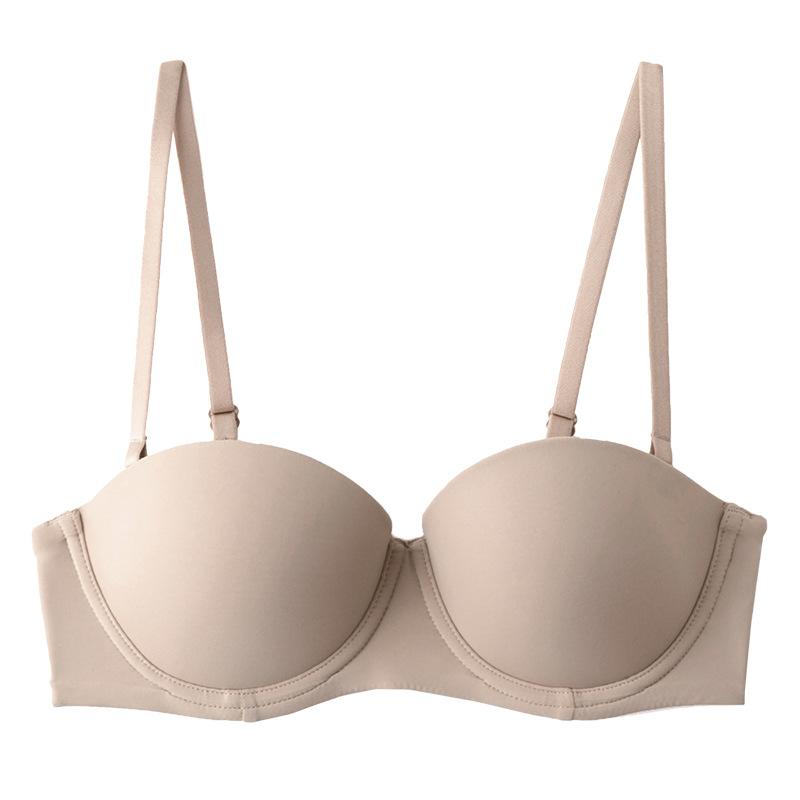 Summer seamless underwear women's soft steel ring smooth surface non-slip strapless underwear small breasts gather sexy bra cover
